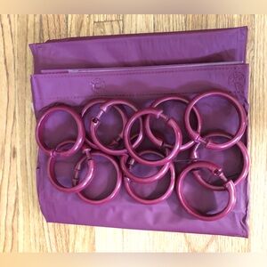 Grommet Top Shower Curtain Deep Plum Color with 12 Plastic Rings